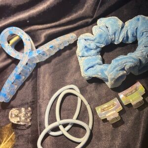 Blue and Clear Kids Hair Accessory Set
